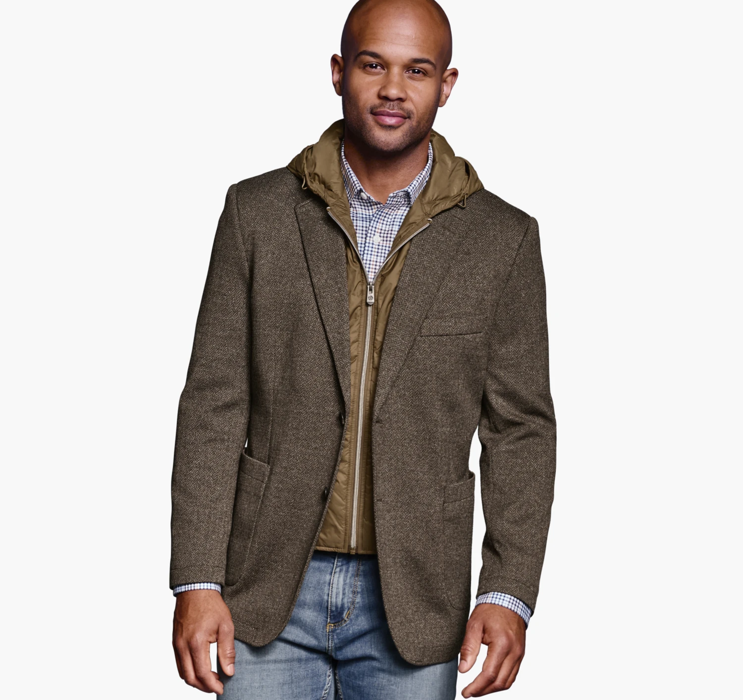 Removable Hooded/Bib Knit Blazer 3 Removable Hooded/Bib Knit Blazer