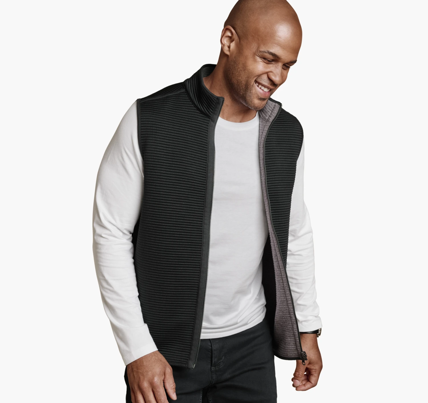 Reversible Channel Quilted Vest 4 Reversible Channel Quilted Vest - Image 2