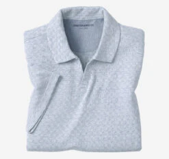 Basketweave V-Neck Polo