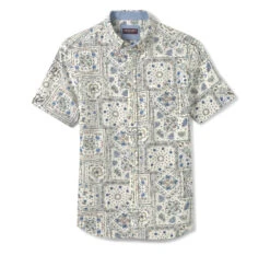 Linen-Blend Short-Sleeve Print Shirt 8 Linen-Blend Short-Sleeve Print Shirt -JOHNSTON MURPHY Sale 749735 master 2