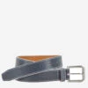 White-Edged Textured Leather Belt
