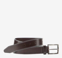 Waxy Gray-Edged Leather Belt